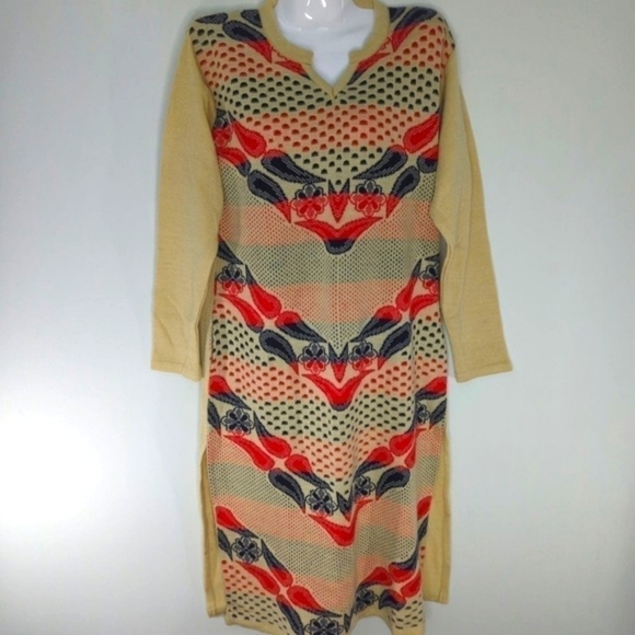RAJ PARI KNITWEAR Women's Sweater Knit Tunic Dress Est Size Large - Picture 1 of 9